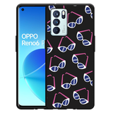 Hoesje Zwart geschikt voor Oppo Reno6 Pro 5G - Retro Zonnebrillen I