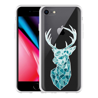 Cazy Hoesje geschikt voor iPhone 8 - Art Deco Deer