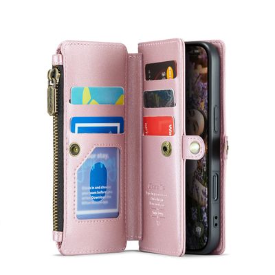 Caseme Case iPhone 16 - Crossbody Wallet Case - Pink