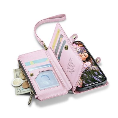 Caseme Case iPhone 16 - Crossbody Wallet Case - Pink