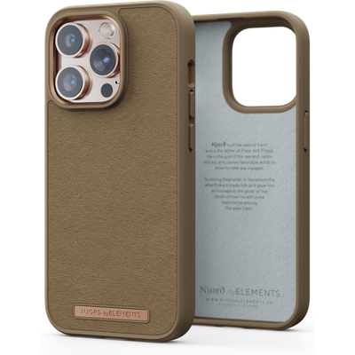 Njord Collections Comfort+ Hoesje geschikt voor iPhone 14 Pro Max - Gerecycled Materiaal - 2M valbesecherming - Camel