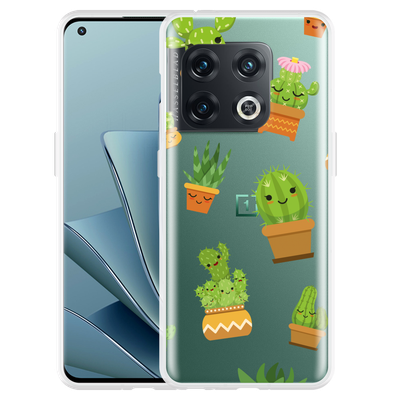 Cazy Hoesje geschikt voor OnePlus 10 Pro - Happy Cactus