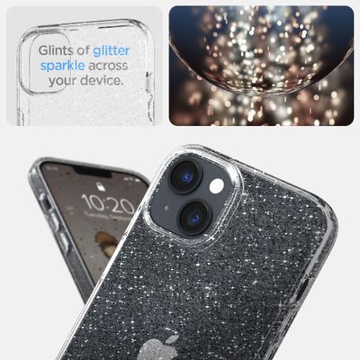 Hoesje geschikt voor Apple iPhone 14 Hoesje - Spigen Liquid Crystal Glitter - Transparant