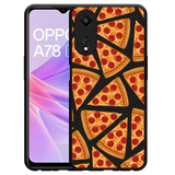 Hoesje Zwart geschikt voor Oppo A78 5G Pizza Party