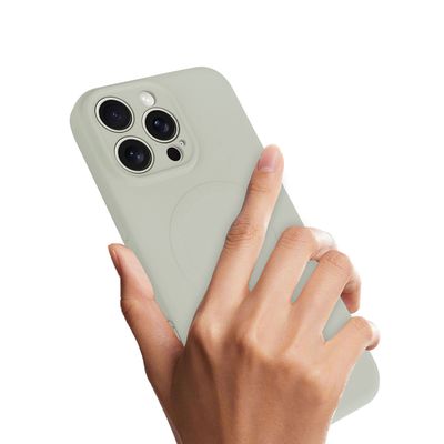 Cazy Soft Color TPU Hoesje geschikt voor iPhone 16 Pro - met Magnetische Ring - geschikt voor Magsafe - Ivory