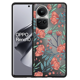 Hoesje Zwart geschikt voor Oppo Reno10 Pro 5G Poppy Roses