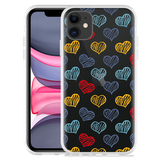 Hoesje geschikt voor iPhone 11 - Doodle hearts