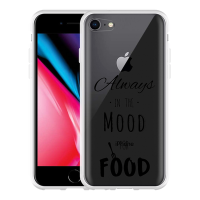 Cazy Hoesje geschikt voor iPhone 8 - Mood for Food Black