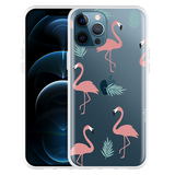 Cazy Hoesje geschikt voor iPhone 12 Pro Max - Flamingo Pattern
