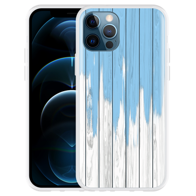 Cazy Hoesje geschikt voor iPhone 12 Pro - Dripping Blue Paint