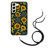 Hoesje met Koord Zwart geschikt voor Samsung Galaxy S22 - Sunflowers