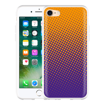Cazy Hoesje geschikt voor iPhone 7 - Oranje Paarse Cirkel