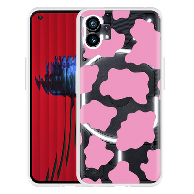 Cazy Hoesje geschikt voor Nothing Phone (1) - Roze Koeienvlekken