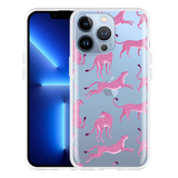 Hoesje geschikt voor iPhone 13 Pro - Roze Cheeta's