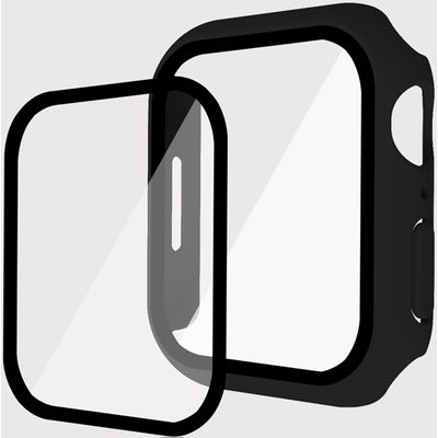 Cazy Hoesje geschikt voor Apple Watch 7/8 41mm - 360 Full Cover - Zwart