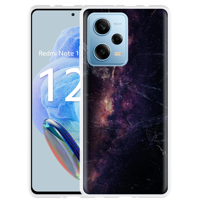 Cazy Hoesje geschikt voor Xiaomi Redmi Note 12 Pro 5G Black Space Marble