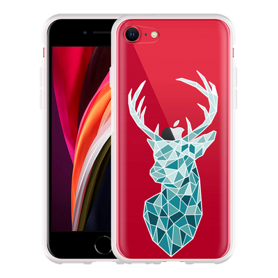 Cazy Hoesje geschikt voor iPhone SE 2020 - Art Deco Deer