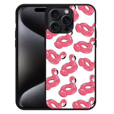 Cazy Hardcase Hoesje geschikt voor iPhone 15 Pro Max Inflatable Flamingos
