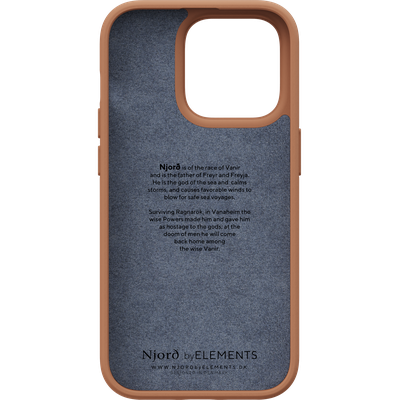 Njord Collections Lederen Hoesje geschikt voor iPhone 14 Pro Max - Genuine Leather - 2M Valbescherming - Cognac