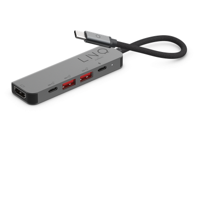 LINQ Connects 5-in-1 Pro USB-C Hub - Grijs - LQ48014