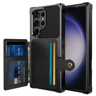 Cazy Magnetic Card Hoesje geschikt voor Samsung Galaxy S23 Ultra - Zwart