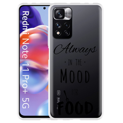 Cazy Hoesje geschikt voor Xiaomi Redmi Note 11 Pro+ - Mood for Food Black