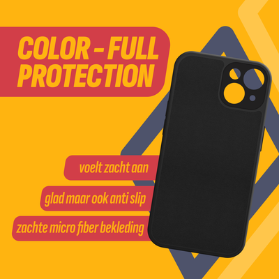 Cazy Soft Color TPU Hoesje geschikt voor iPhone 14 - Zwart