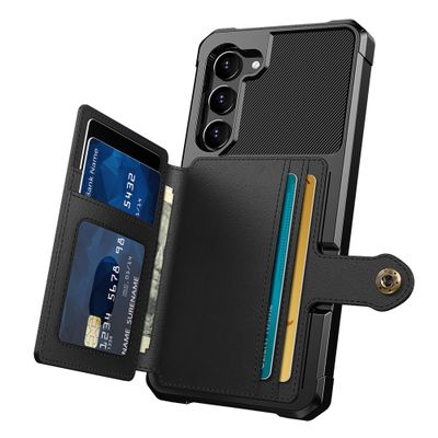 Cazy Magnetic Card Hoesje geschikt voor Samsung Galaxy S23 - Zwart