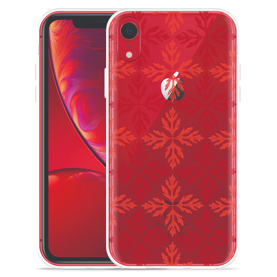 Cazy Hoesje geschikt voor iPhone Xr - Red Leaves Pattern