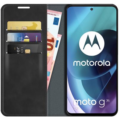 Cazy Wallet Magnetic Hoesje geschikt voor Motorola Moto G71 - Zwart