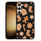 Hoesje Zwart geschikt voor Samsung Galaxy S23+ Christmas Cookies
