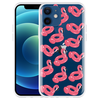 Cazy Hoesje geschikt voor iPhone 12 - Inflatable Flamingos