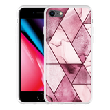 Hoesje geschikt voor iPhone 8 - Roze Marmer Mix
