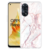 Hoesje geschikt voor Oppo Reno8 T 4G White Pink Marble