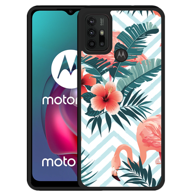 Cazy Hardcase hoesje geschikt voor Motorola Moto G10 - Flamingo Flowers