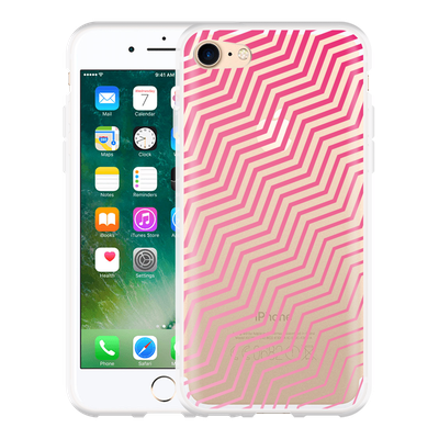 Cazy Hoesje geschikt voor iPhone 7 - Wavy Pink