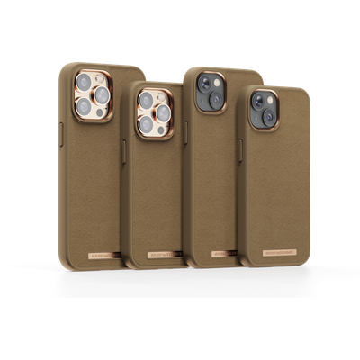 Njord Collections Comfort+ Hoesje geschikt voor iPhone 14 - Gerecycled Materiaal - 2M valbesecherming - Camel