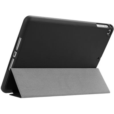 Cazy Hoes geschikt voor iPad Air (2nd Gen) 2014/iPad Air (1st Gen) 2013 - TriFold Tablet Smart Cover met Penhouder - Zwart