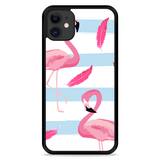 Hardcase hoesje geschikt voor iPhone 11 - Flamingo Feathers