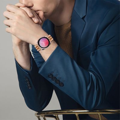 Cazy Bandje geschikt voor Samsung Galaxy Watch 3 45mm - Metalen Horlogebandje - Rose Goud