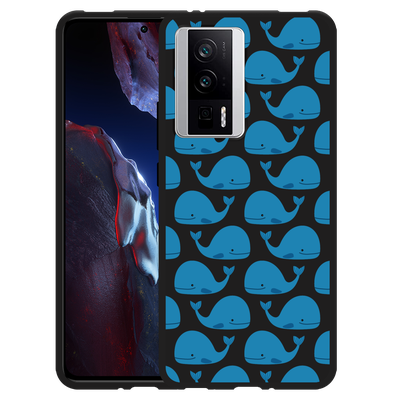 Cazy Hoesje Zwart geschikt voor Poco F5 Pro Whales