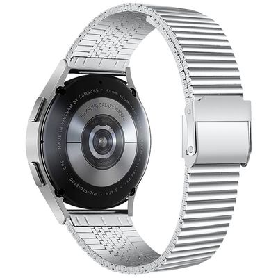 Cazy Huawei Watch 3 Pro Elite 49mm Bandje - Stalen Texture Bandje - Zilver