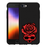 Hoesje Zwart geschikt voor iPhone SE 2022 - Red Skull
