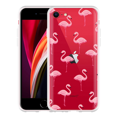 Cazy Hoesje geschikt voor iPhone SE 2020 - Flamingo