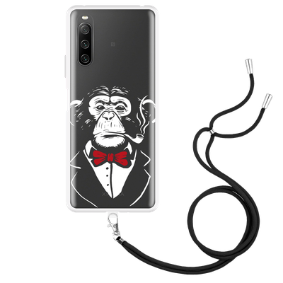 Cazy Hoesje met Koord geschikt voor Sony Xperia 10 IV - Smoking Chimp