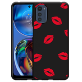 Hoesje Zwart geschikt voor Motorola Moto E32 - Red Kisses