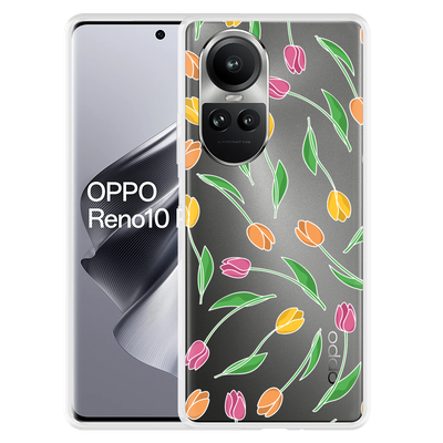Cazy Hoesje geschikt voor Oppo Reno10 Pro 5G Tulpen