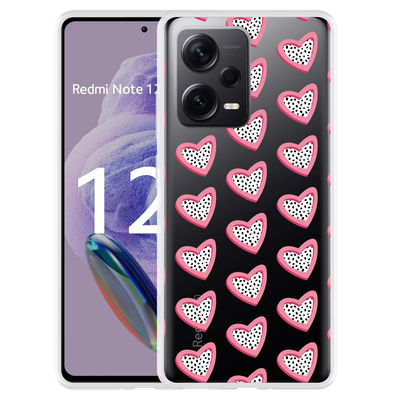 Cazy Hoesje geschikt voor Xiaomi Redmi Note 12 Pro+ 5G Hartjes Met Stippen