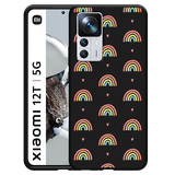 Hoesje Zwart geschikt voor Xiaomi 12T/12T Pro - Regenboog Patroon