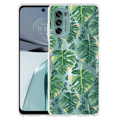 Cazy Hoesje geschikt voor Motorola Moto G62 5G - Palm Leaves Large